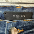 Amiri MX1 Blue Plaid Flannel Dark Blue Denim Jeans Sz 34