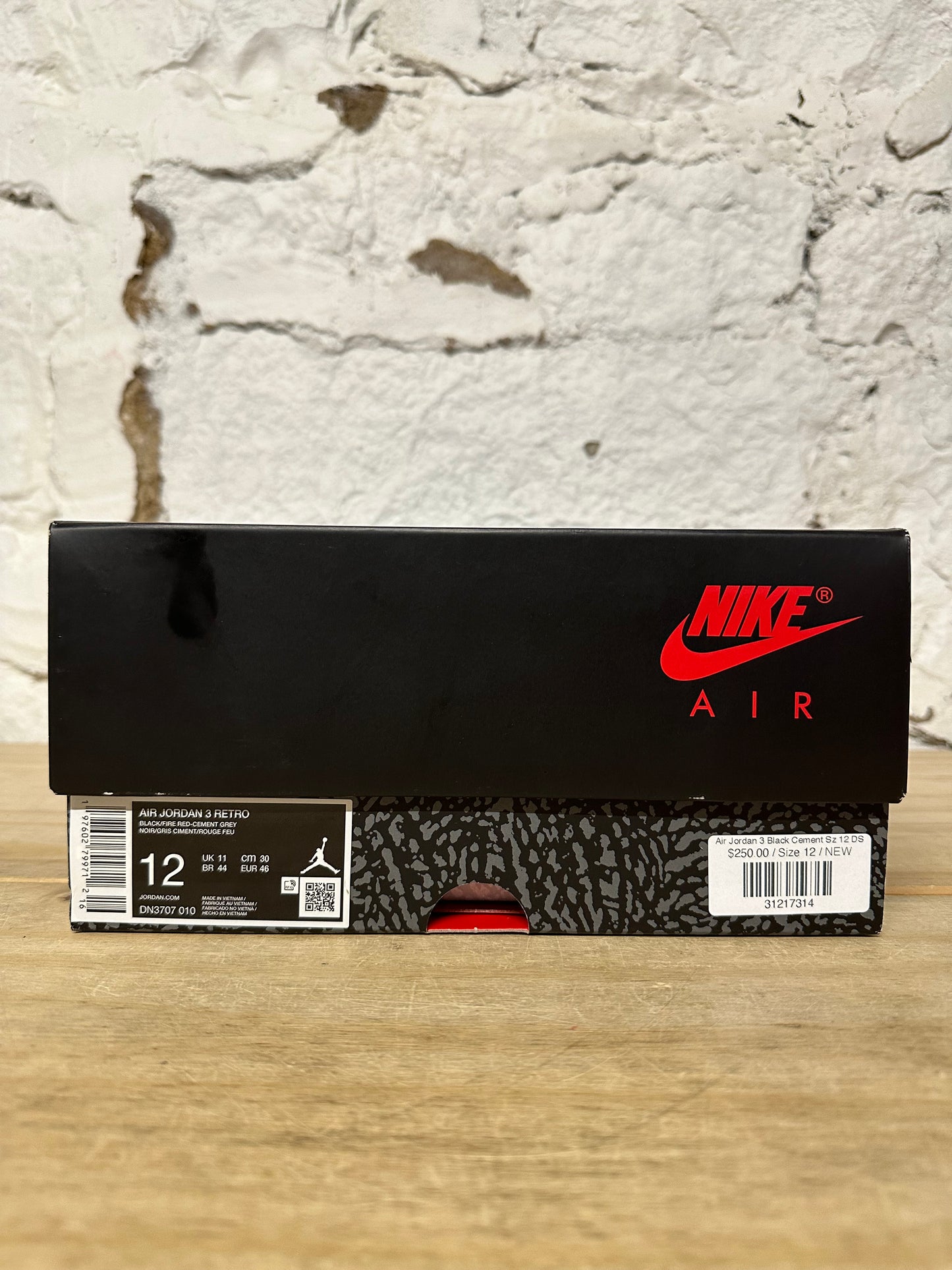 Air Jordan 3 Black Cement Sz 12 DS