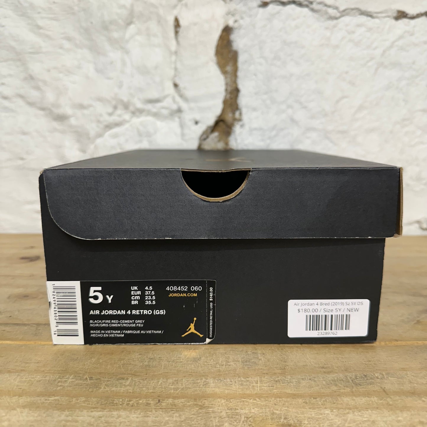Air Jordan 4 Bred (2019) Sz 5Y DS