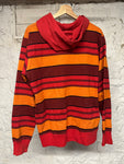 Supreme Orange Red Striped Hoodie Sz M