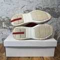 Prada Americas Cup Red Patent Grey White Sneaker Sz 7