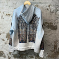 Who Decides War Stained Glass Hoodie Blue Sz M