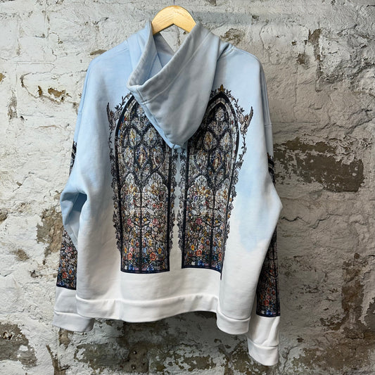 Who Decides War Stained Glass Hoodie Blue Sz M