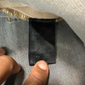 Amiri MX1 Black Leather Dirty Blue Denim Jeans Sz 34