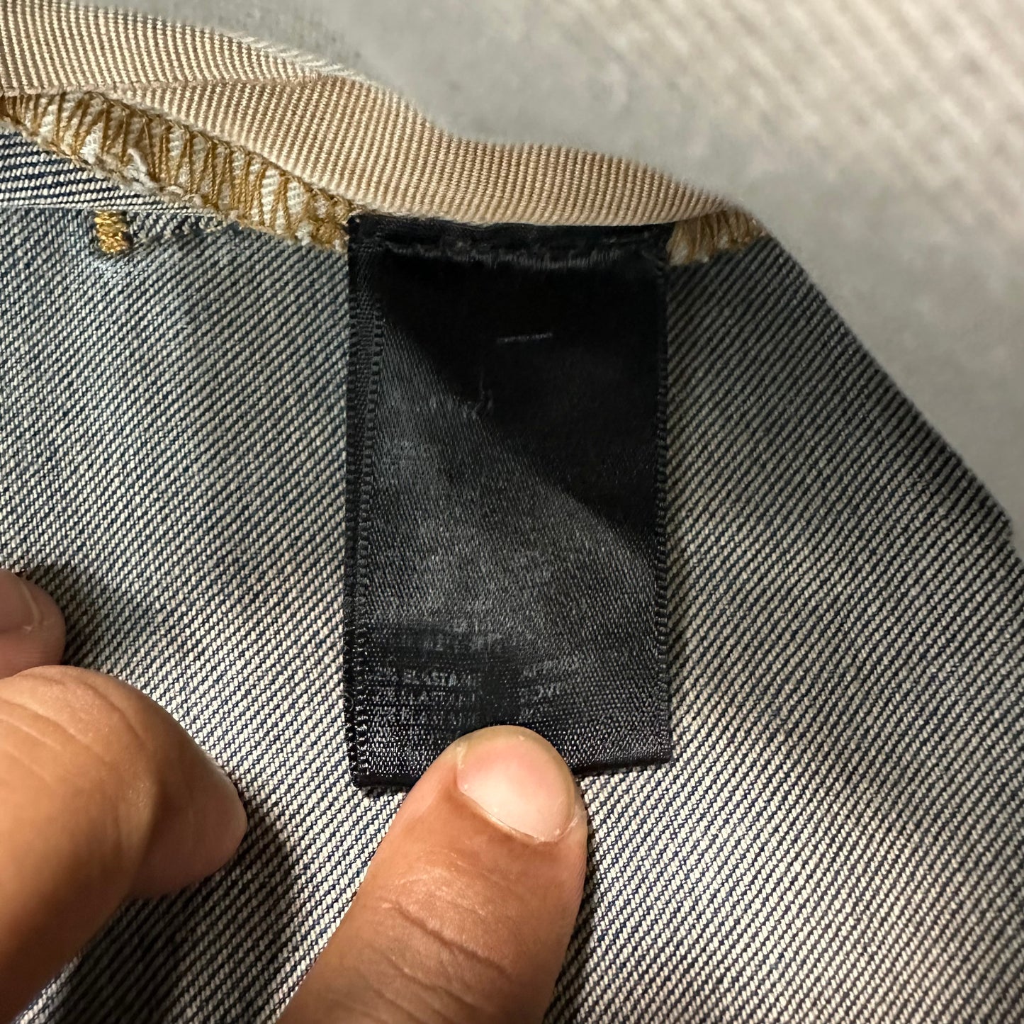 Amiri MX1 Black Leather Dirty Blue Denim Jeans Sz 34