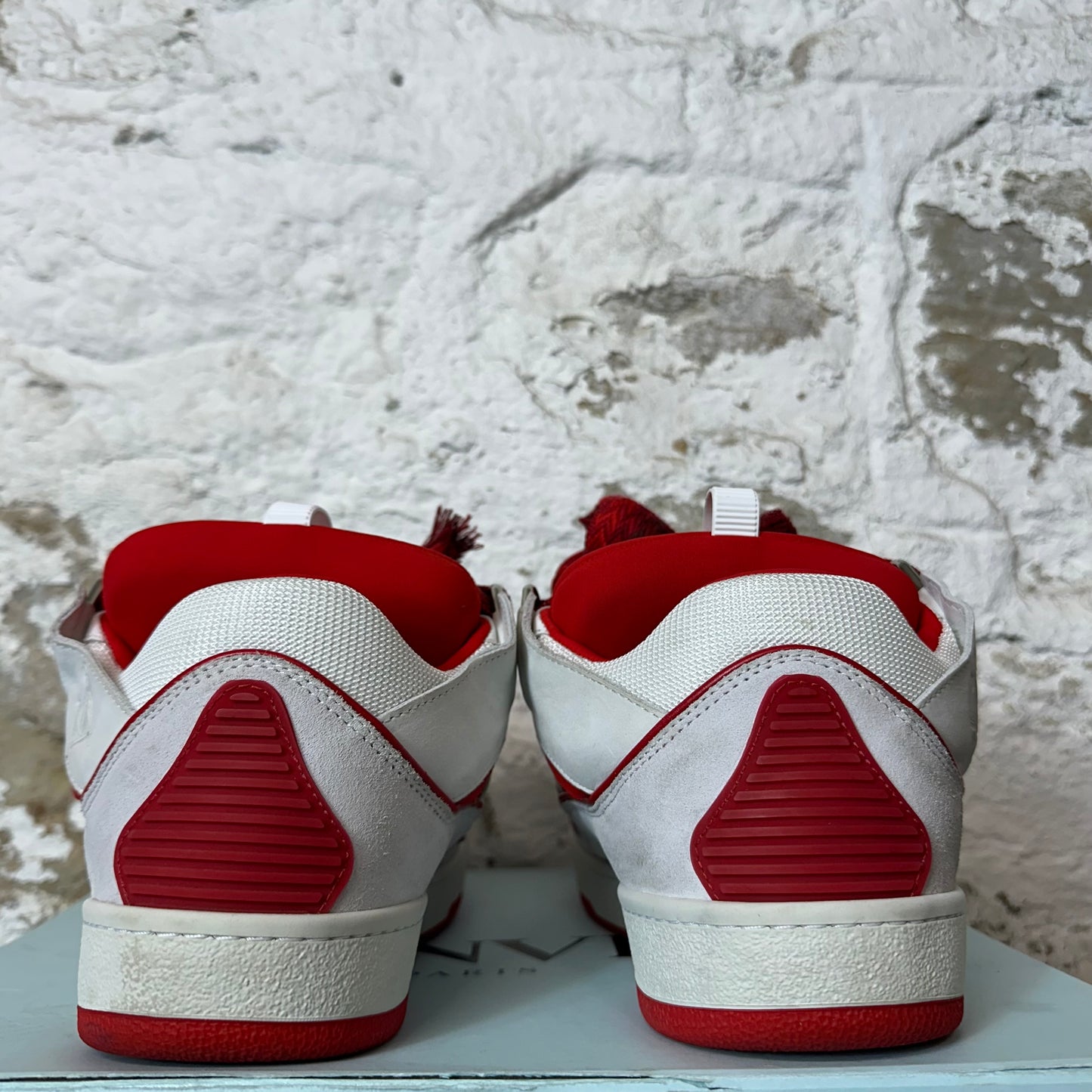 Lanvin Curb Red Lace White Sneaker Sz 10 (43)