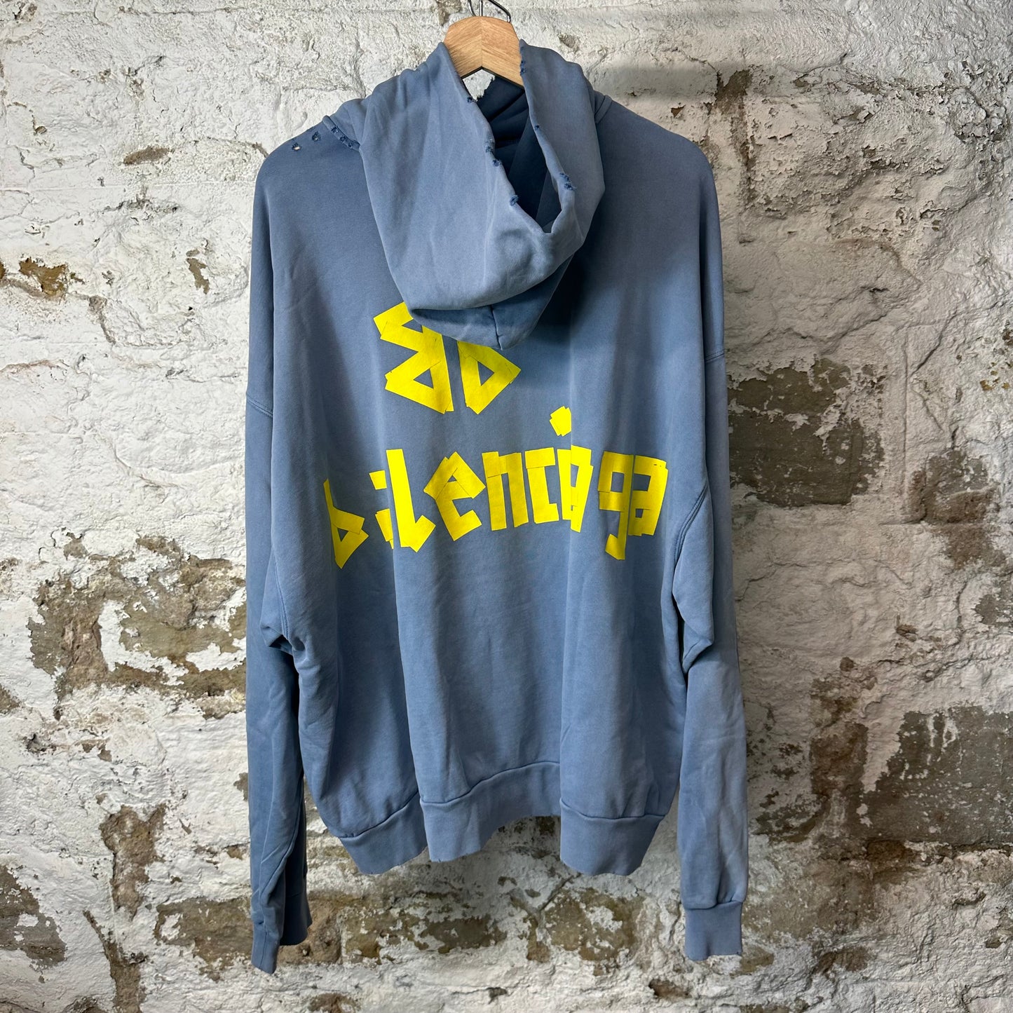 Balenciaga Tape Haze Blue Hoodie Sz L