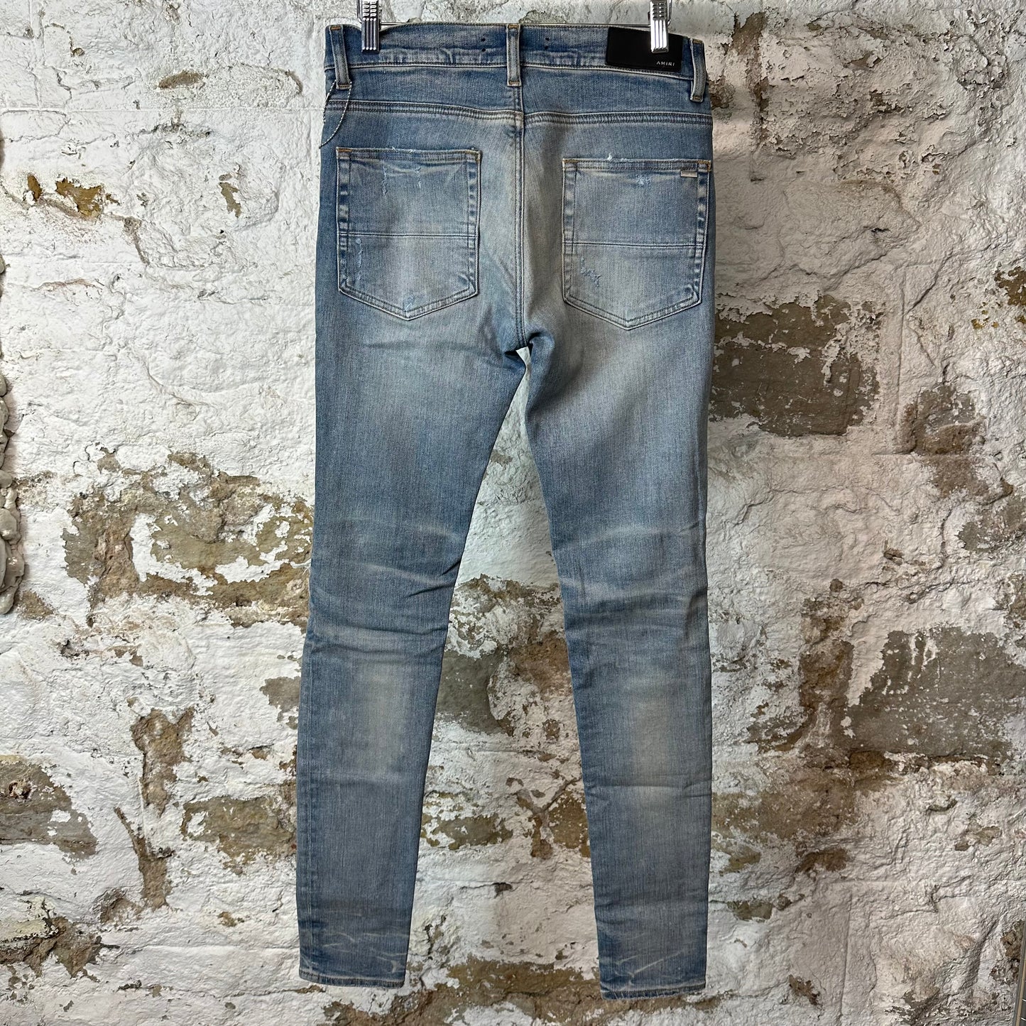 Amiri MX1 Black Paisley Blue Denim Jeans Sz 29