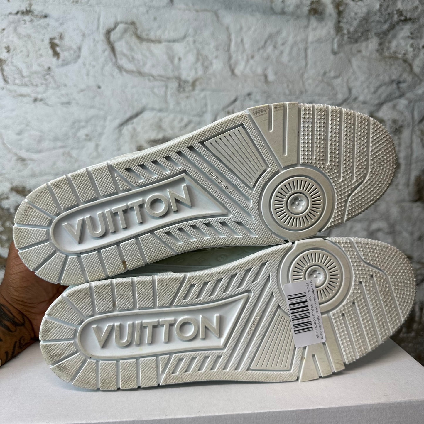 Louis Vuitton White Patent Monogram Trainer Sneaker Sz 11 (9.5LV)
