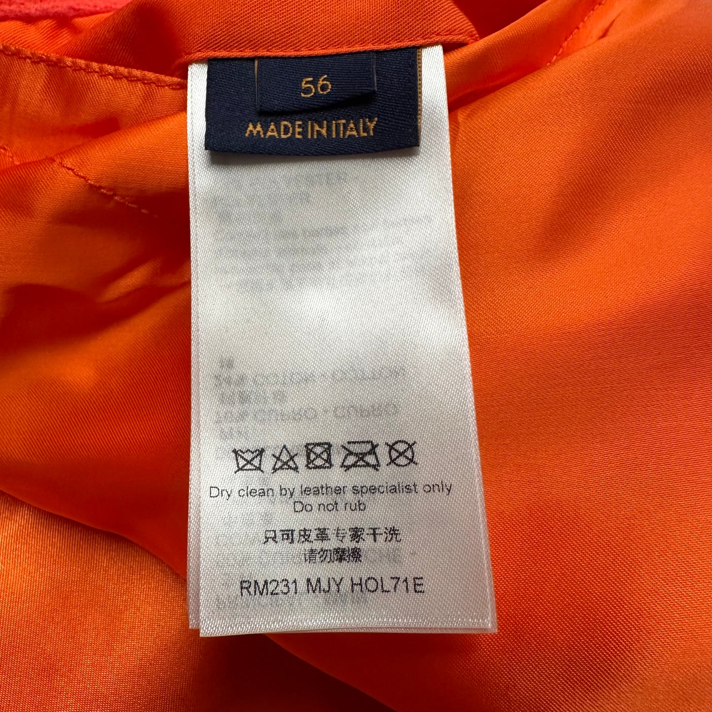 Louis Vuitton Mini Varsity Puzzle Jacket Orange Sz XXXL (56)