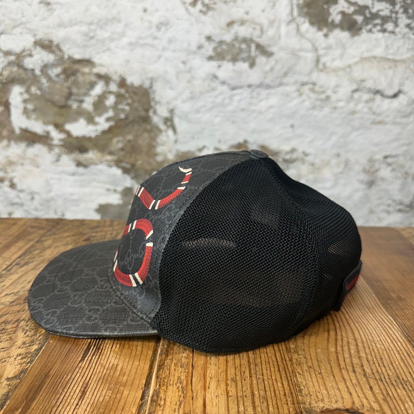 Gucci Black GG Monogram Snake Hat Sz L