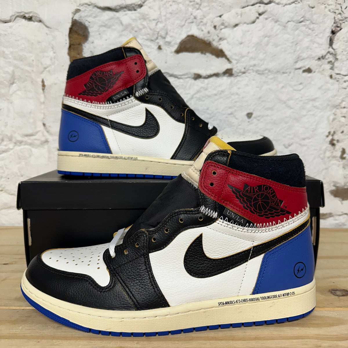 Air Jordan 1 High Fragment x Union LA Varsity Red Sport Royal Sz 10.5 DS