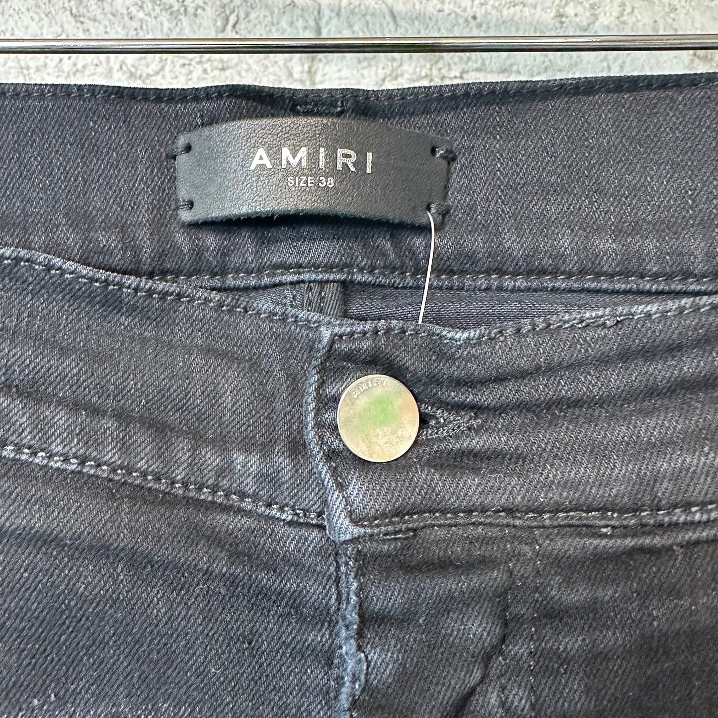 Amiri MX1 Cracked Blue Black Denim Jeans Sz 38