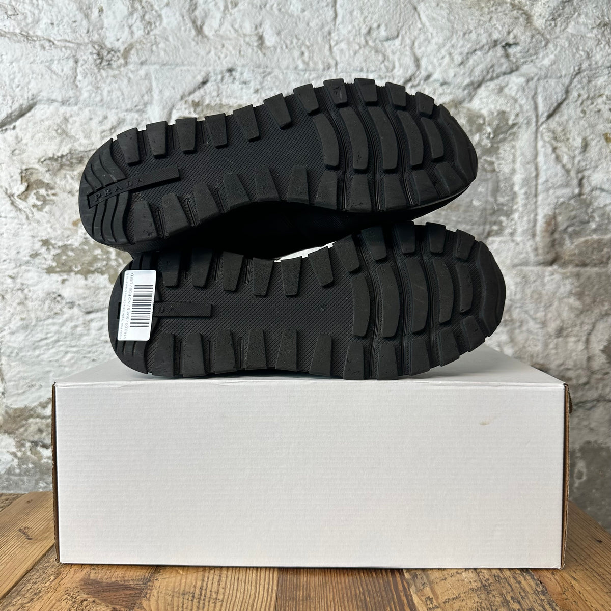 Prada Prax Triple Black Canvas Sneaker Sz 6