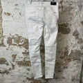 Amiri MX1 White Leather White Denim Jeans Sz 34