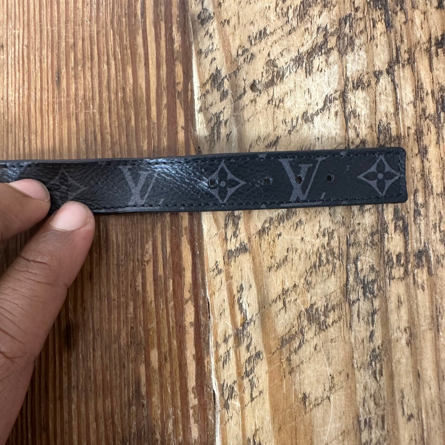 Louis Vuitton Graphite Slim Bracelet Sz 21 W/ Box