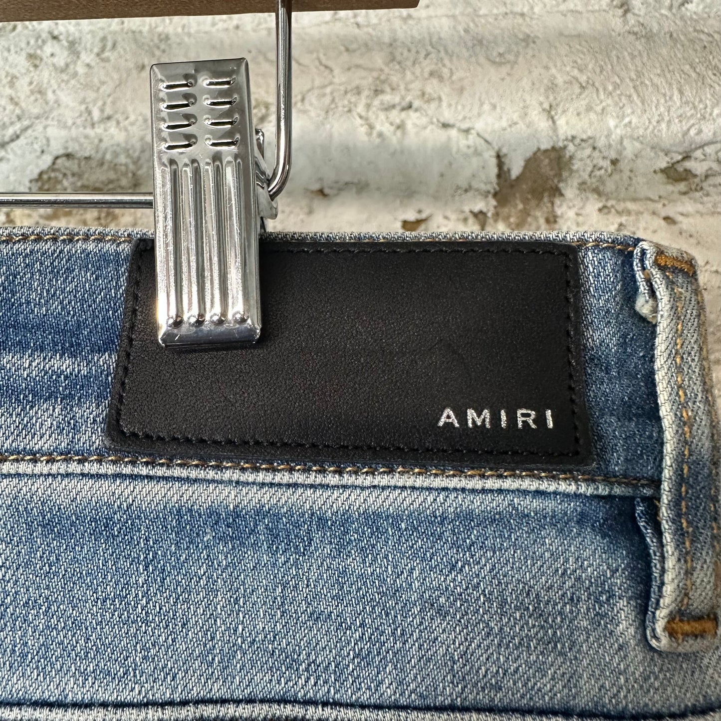 Amiri MX1 Multicolor Flannel Blue Denim Jeans Sz 34