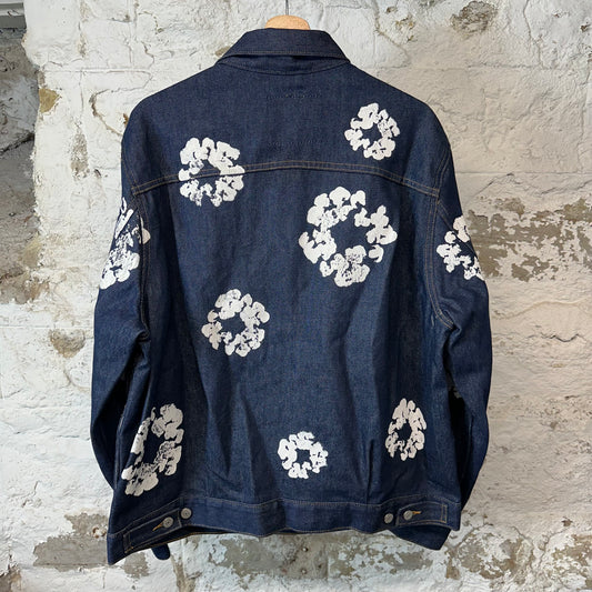 Denim Tears White CW Dark Blue Denim Jacket Sz L