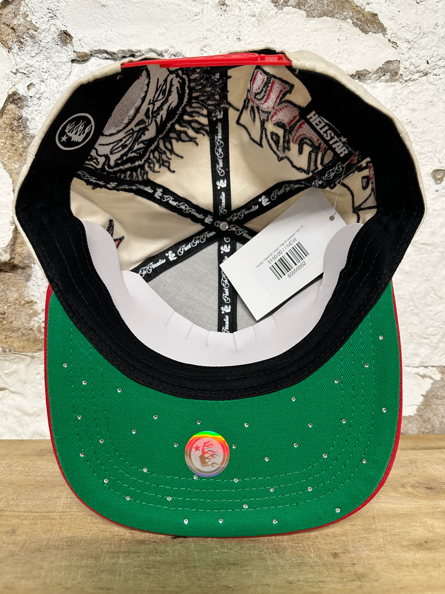Hellstar Records Cream Red Snapback Hat DS