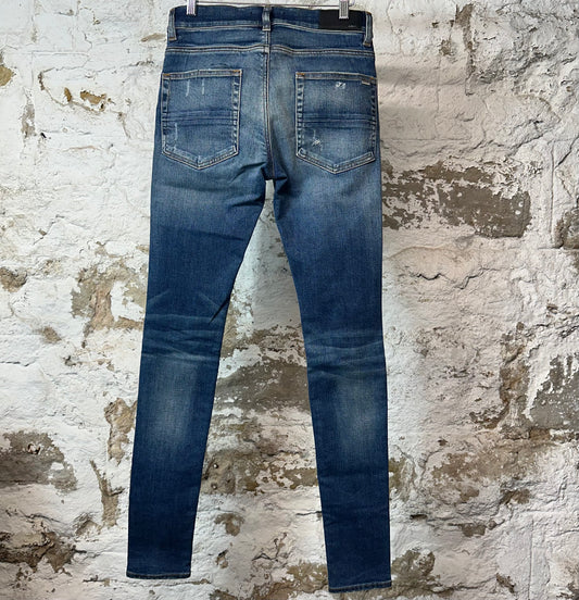 Amiri MX1 Red Paisley Dark Blue Denim Jeans Sz 29