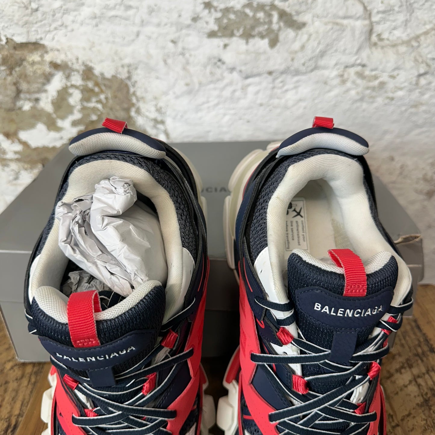 Balenciaga Track Runner Red Navy LED Sneaker Sz 10 (43)