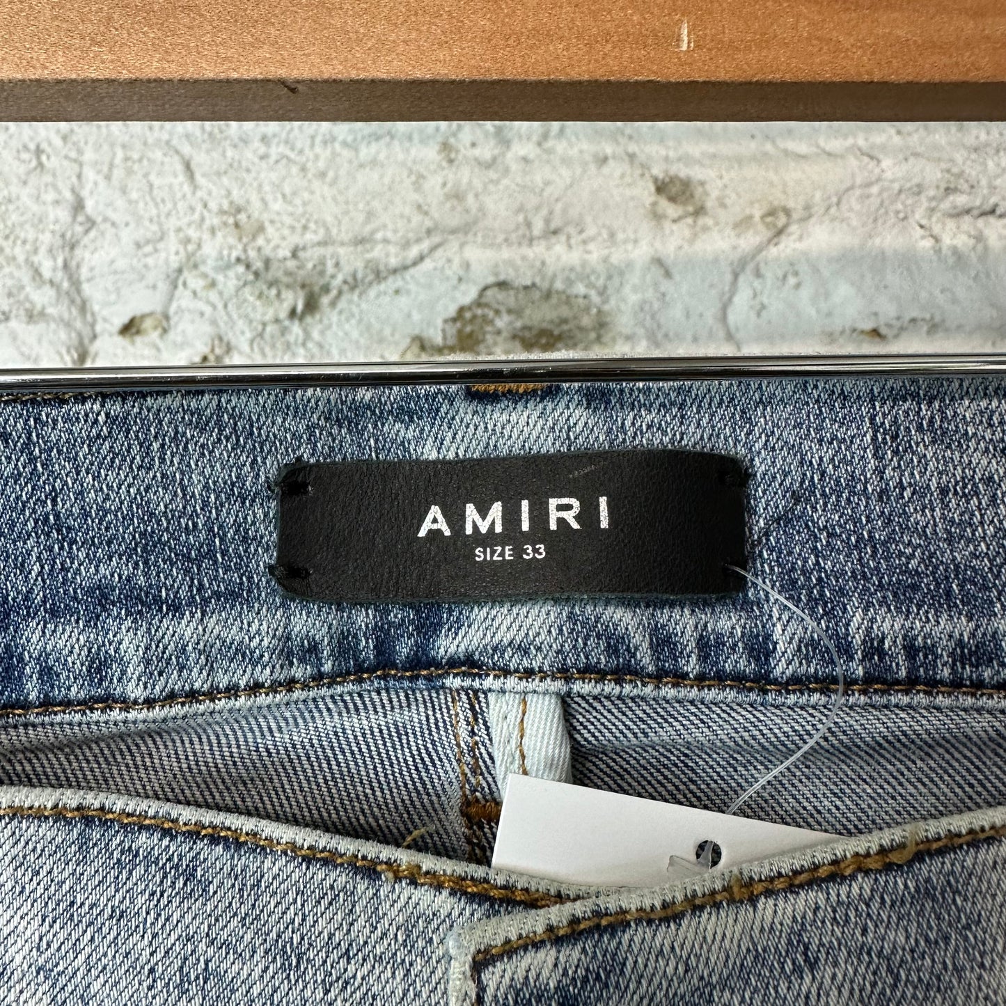 Amiri MX1 Tie-Dye Washed Blue Denim Jeans Sz 33