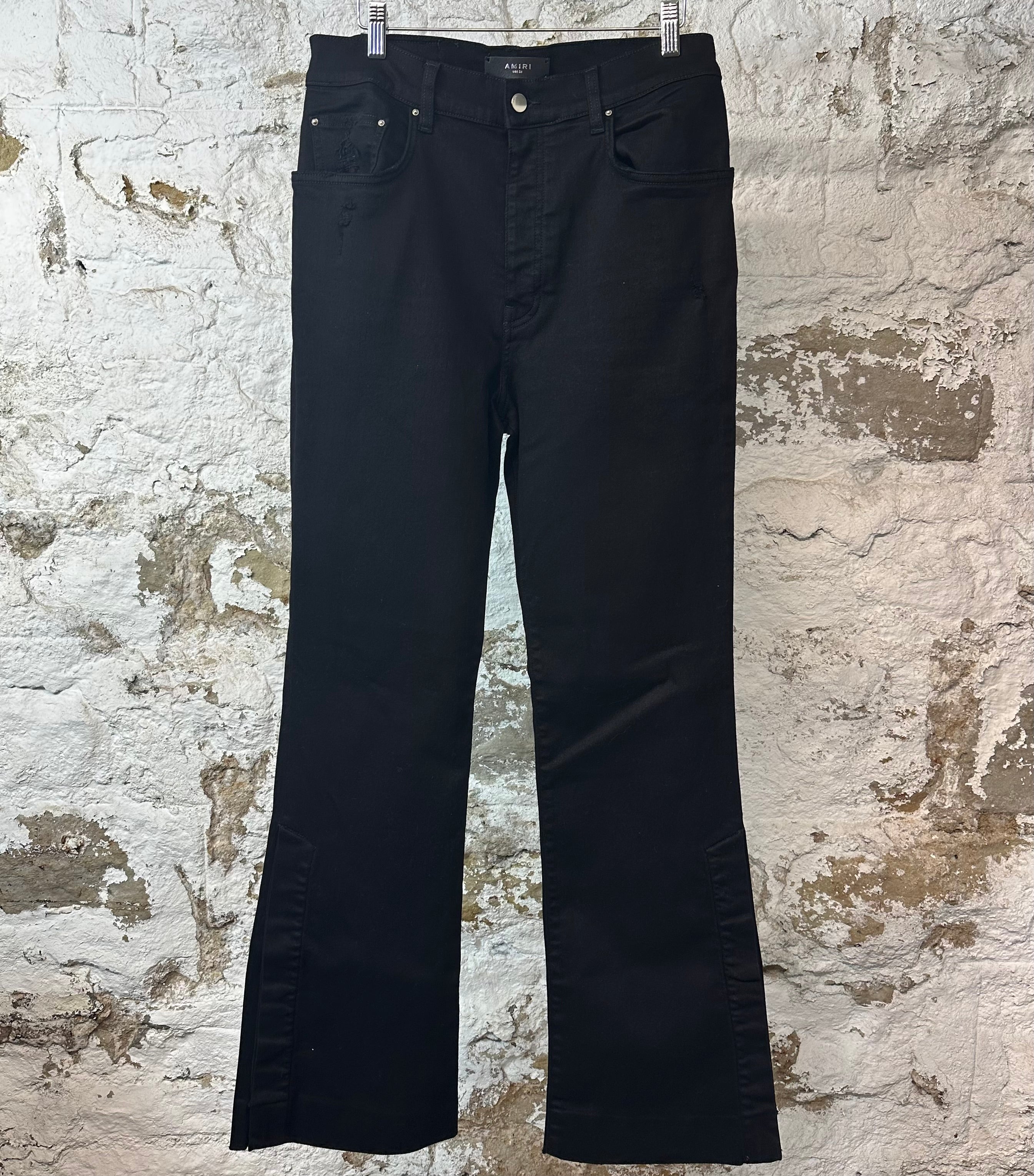 Amiri Plain Black Flare Denim Jeans Sz 32