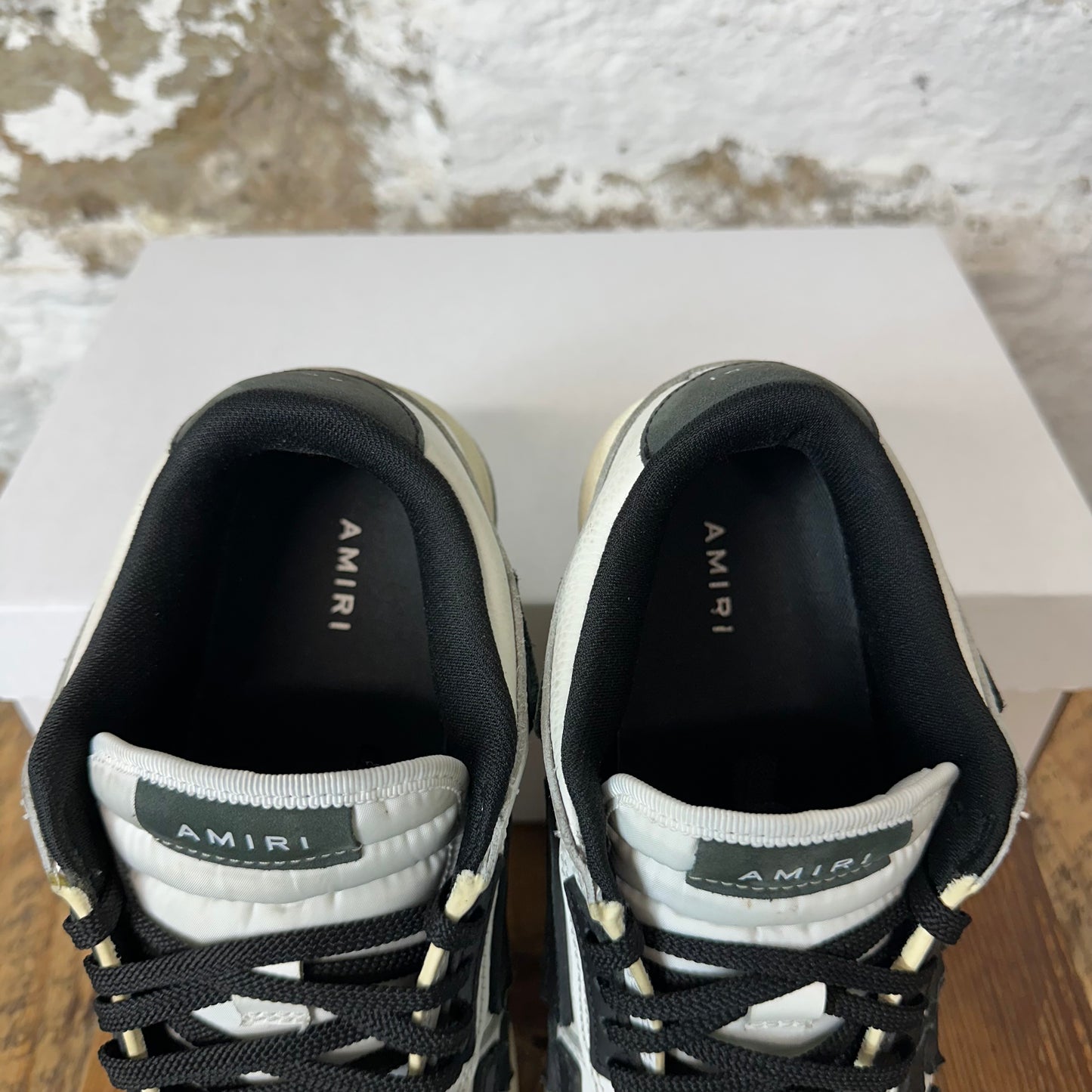 Amiri Black Skeleton White Cream Sneaker Sz 6.5 (39)