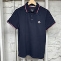 Moncler Small Logo Navy Polo Shirt Sz S