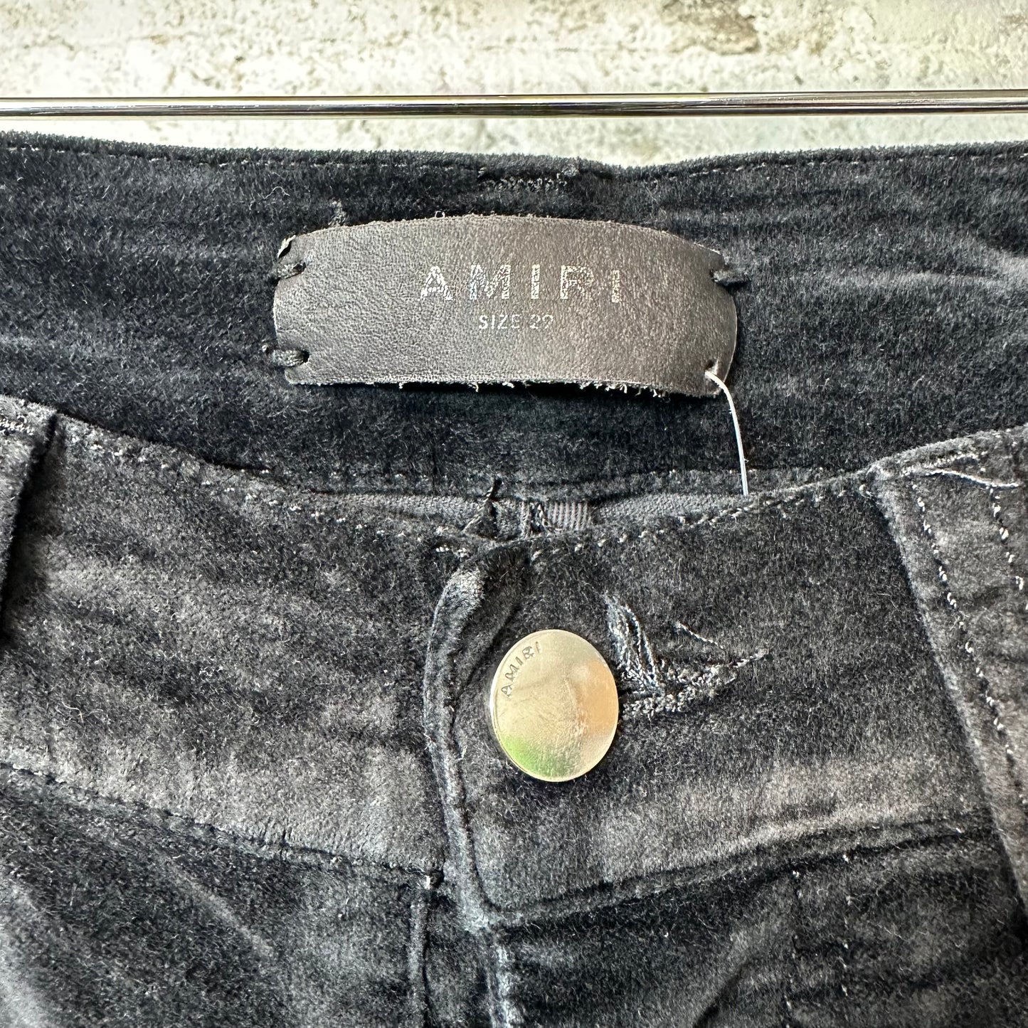 Amiri Plain Black Velour Jeans Sz 29