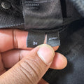 Amiri MX1 Black Leather Black Waxed Denim Jeans Sz 34