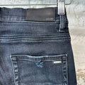 Amiri Leopard Print Black Denim Jeans Sz 28