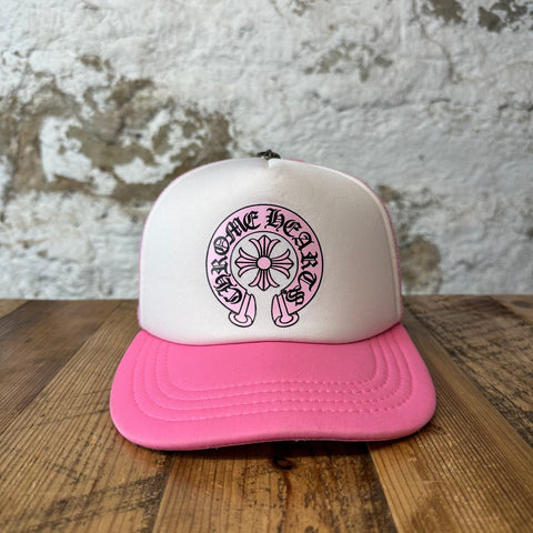 Chrome Hearts Sex Records Pink Horseshoe Trucker Hat