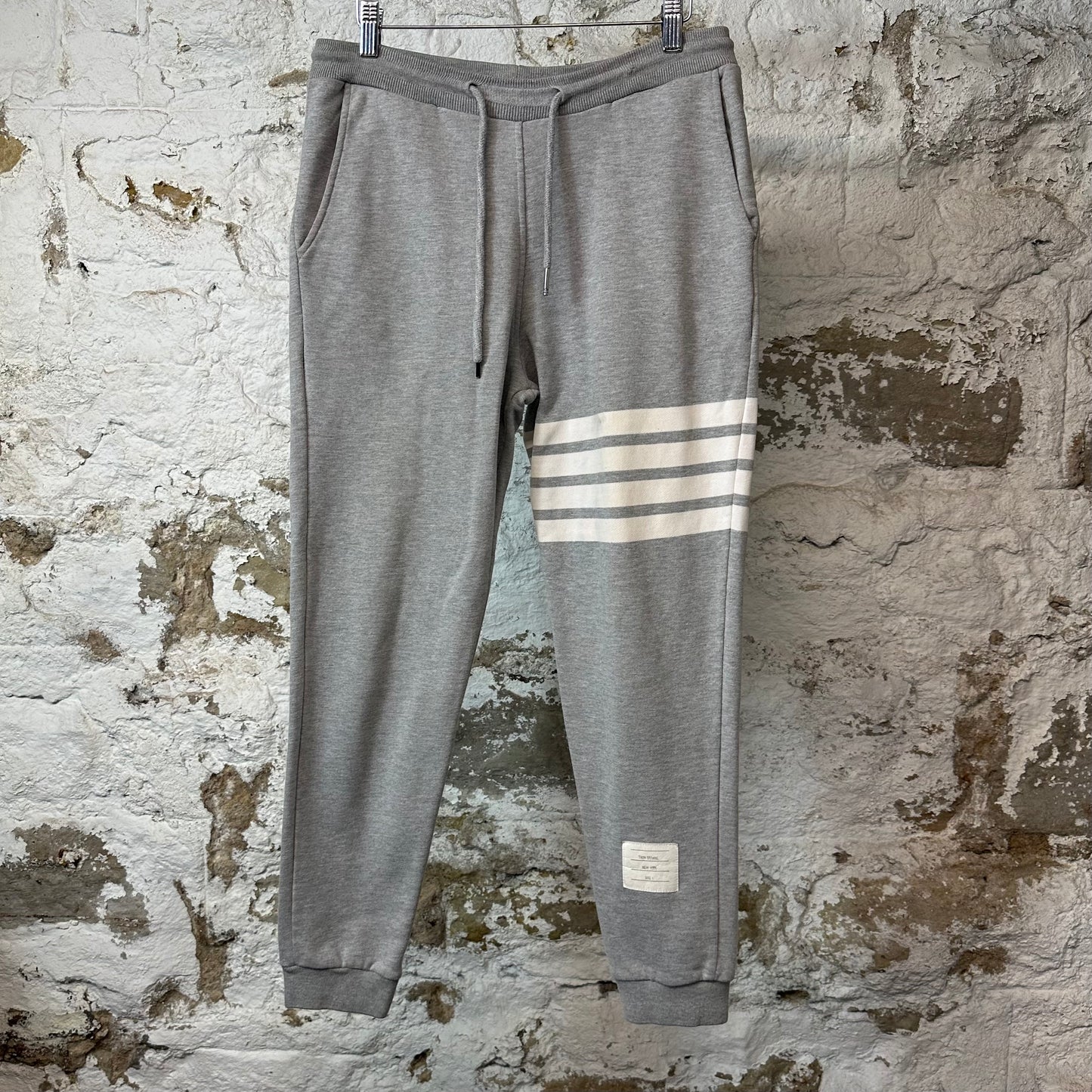 Thom Browne 4 Bar Striped Gray Sweatpants Sz S