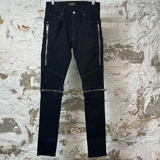 Amiri MX2 Black Patch Black Denim Jeans Sz 29