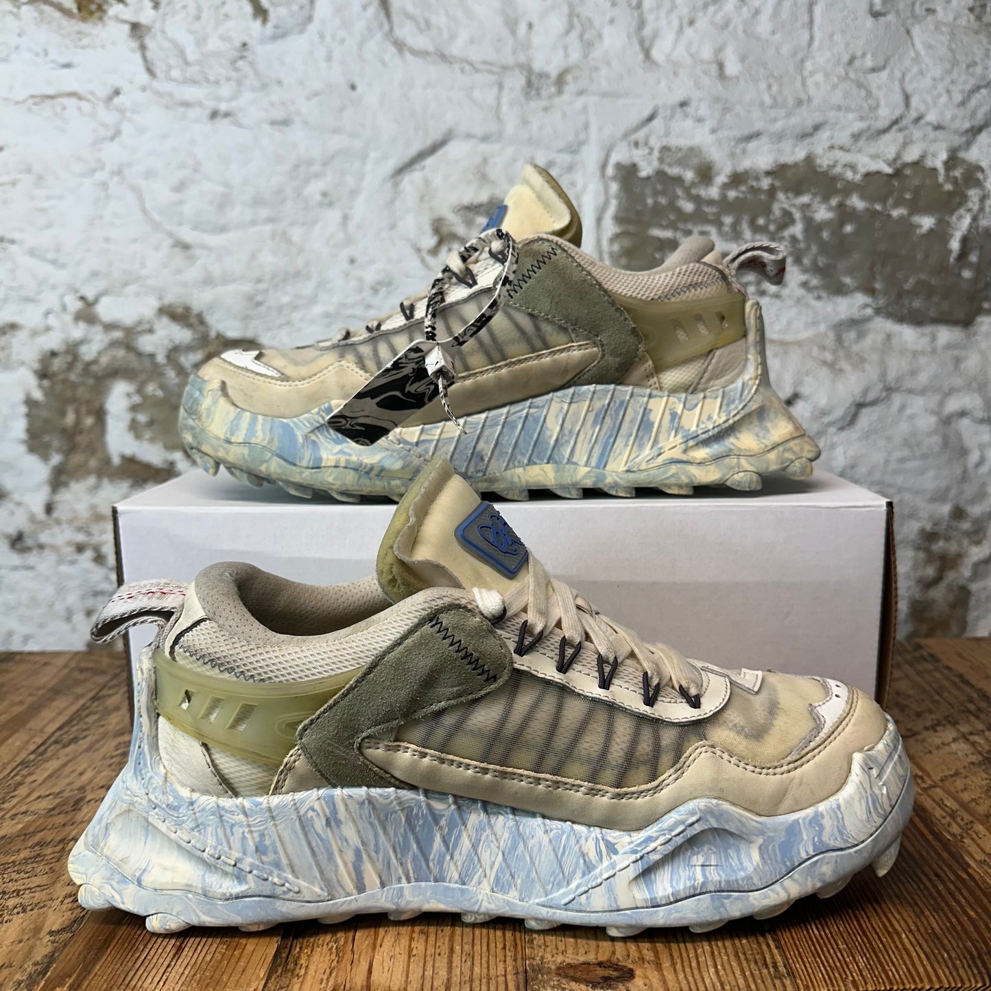 Off-White ODSY 1000 Cream Blue Sneaker Sz 9 (42)