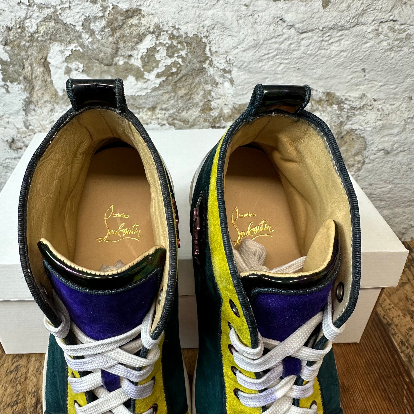 Christian Louboutin Multicolor Sparkle High Sneaker Sz 7 (40) No Box