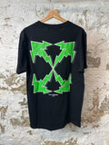 Off White Green Bolt T-shirt Black Sz L