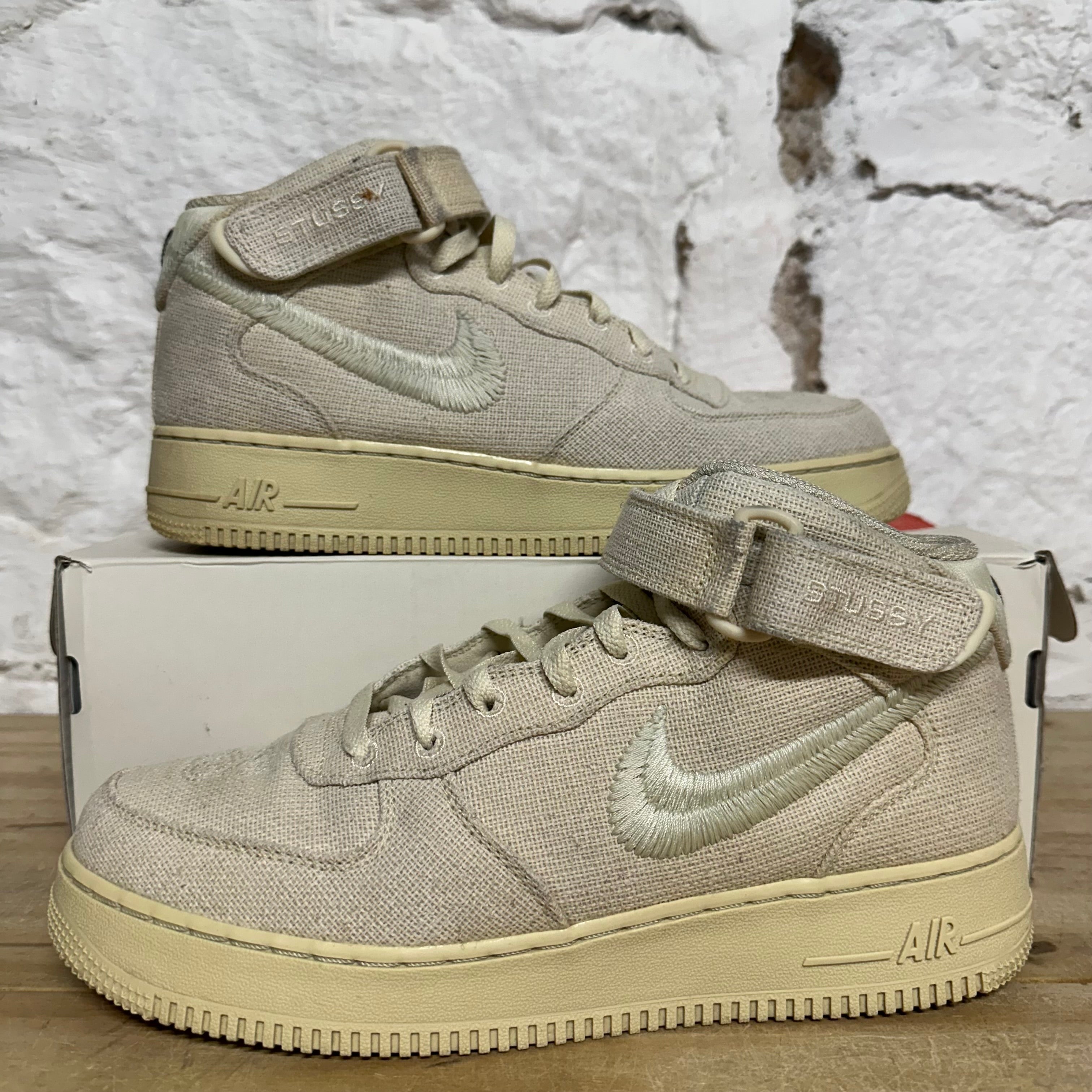 Nike Air Force 1 Mid Stussy Fossil Sz 9