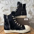 Rick Owens High Pony Hair Black Milk Sneaker Sz 12 (45)