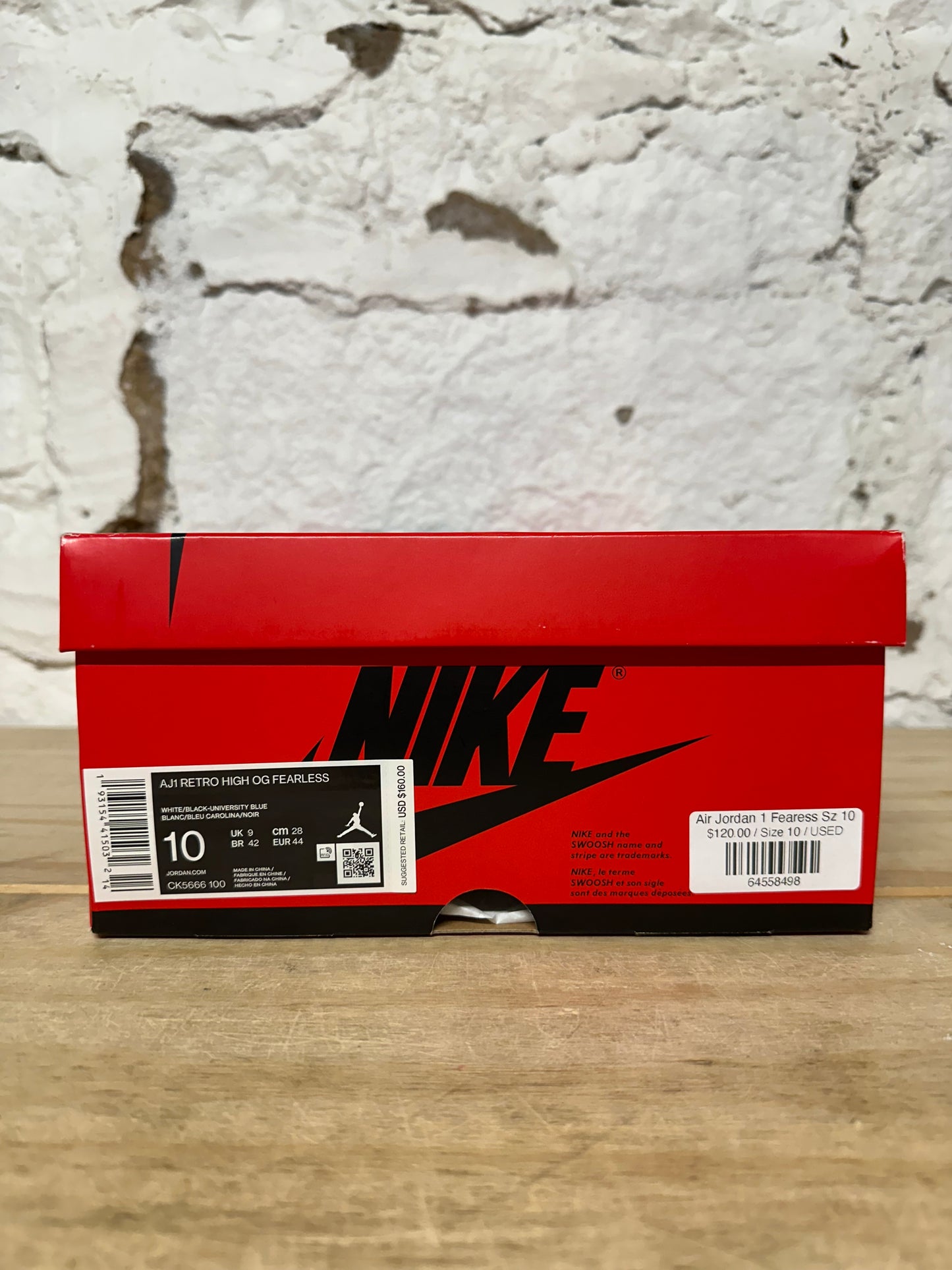 Air Jordan 1 High Fearless Sz 10