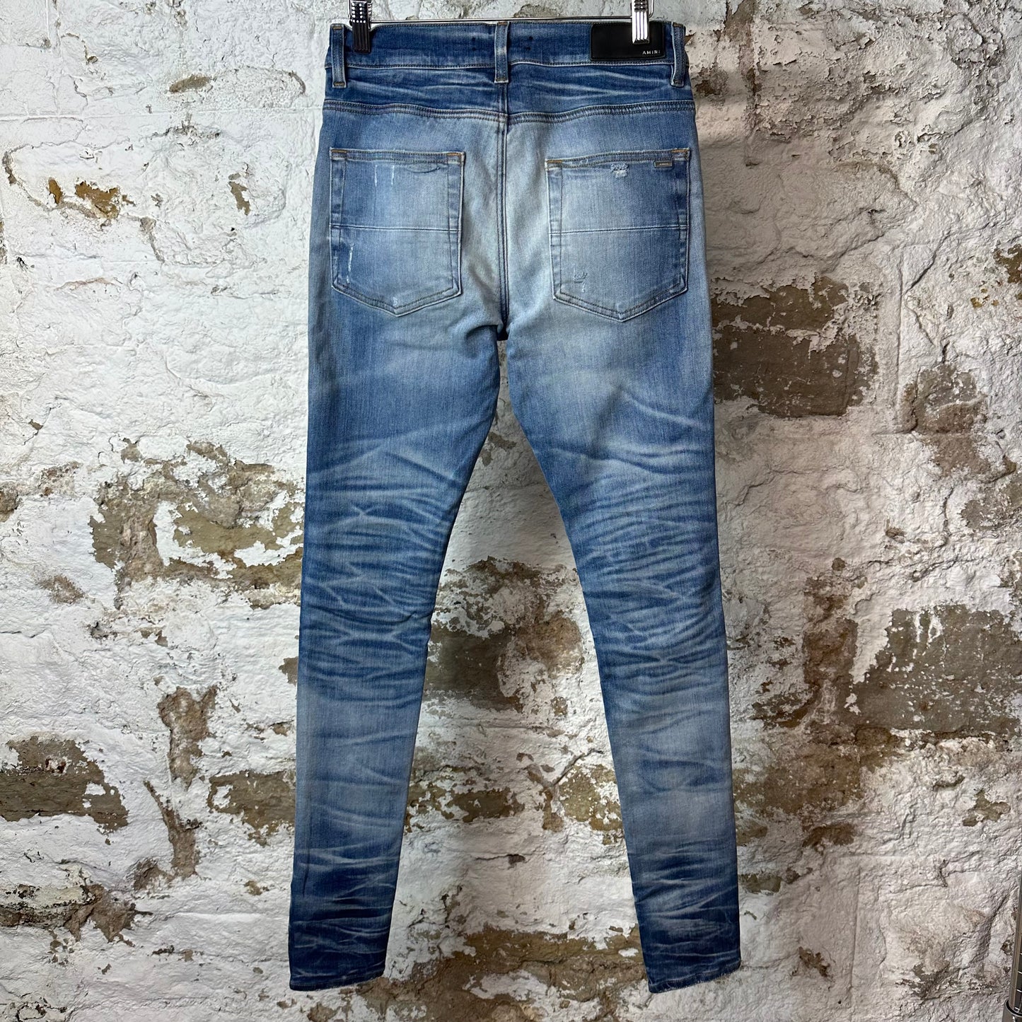 Amiri MX1 Sky Blue Cream Blue Denim Jeans Sz 30