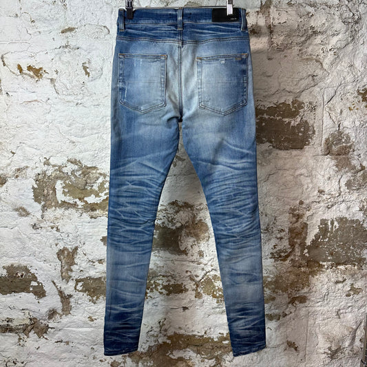 Amiri MX1 Sky Blue Cream Blue Denim Jeans Sz 30