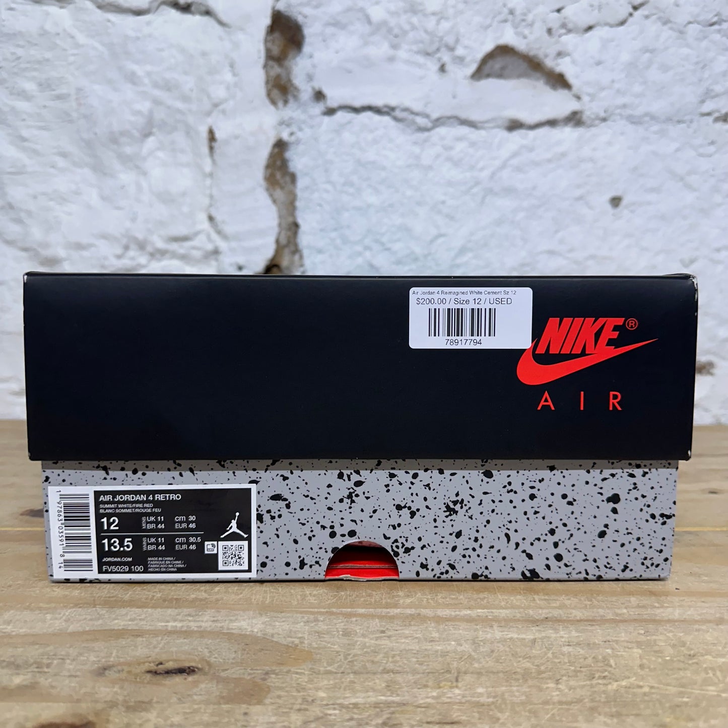 Air Jordan 4 White Cement (2025) Sz 12