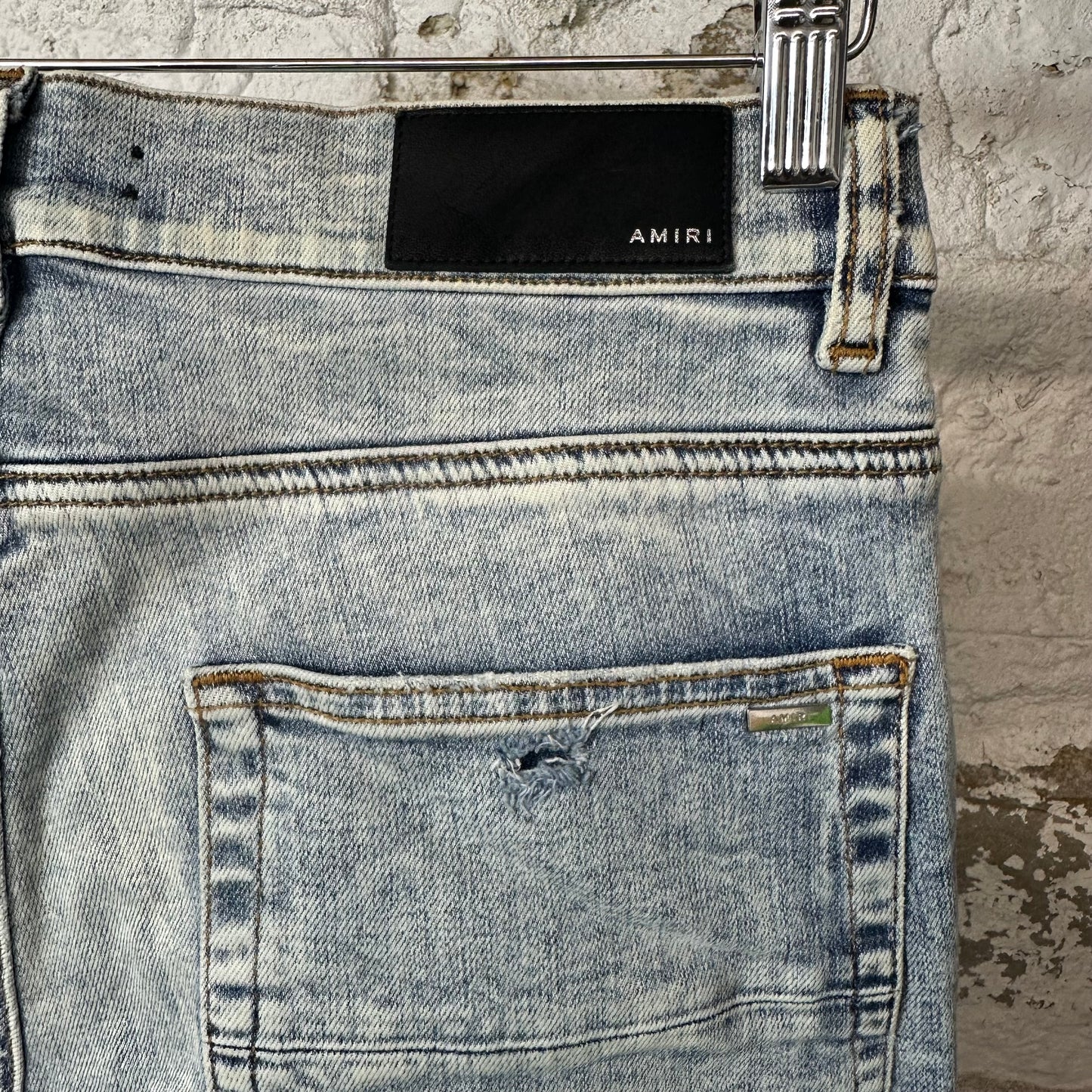 Amiri MX1 Tie Dye Washed Blue Denim Jeans Sz 32