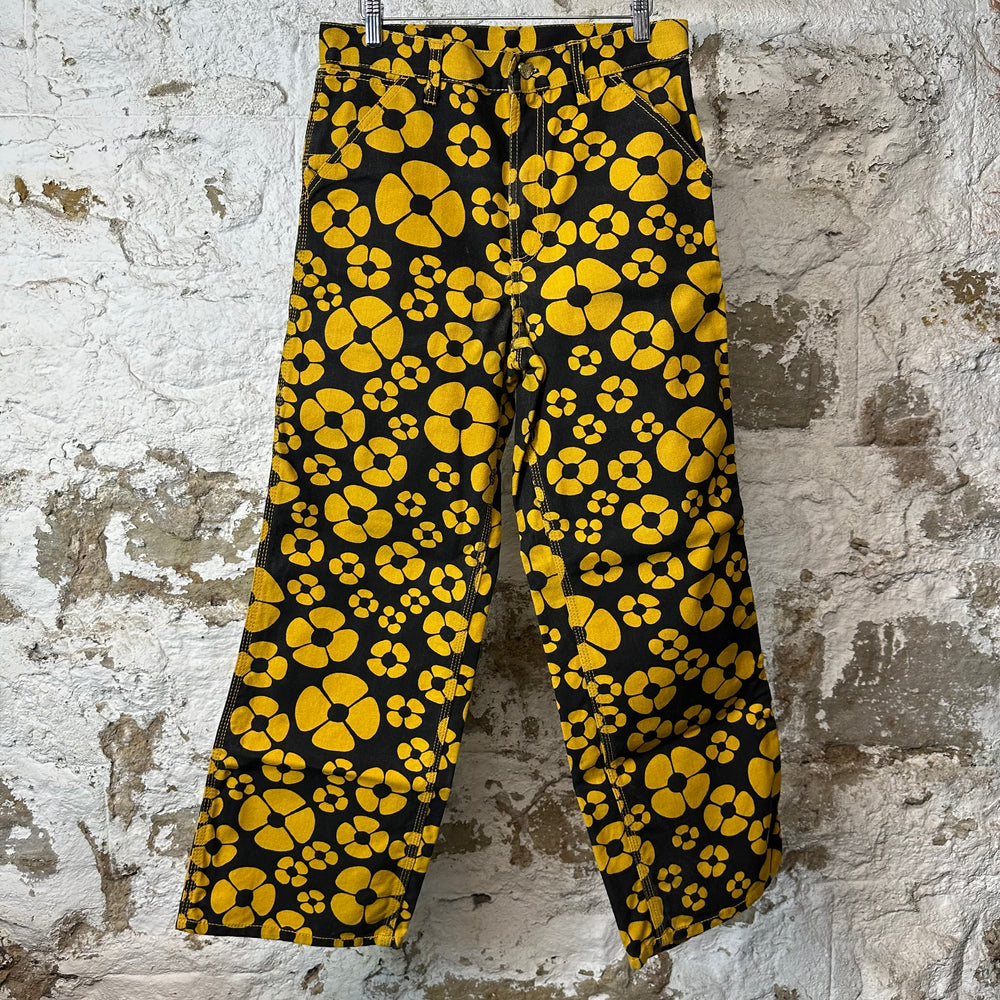 Marni Carhartt WIP Yellow Floral Black Pants Sz S