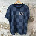 Louis Vuitton Crystal Patch Blue Damier T-Shirt Sz M