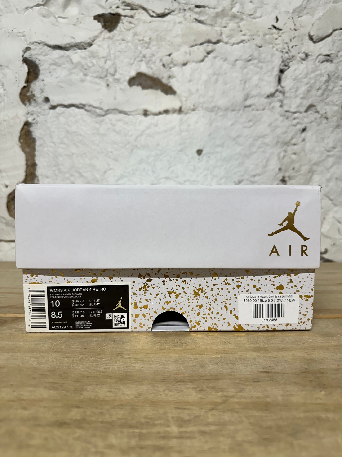 Air Jordan 4 Metallic Gold Sz 8.5 (10W) DS