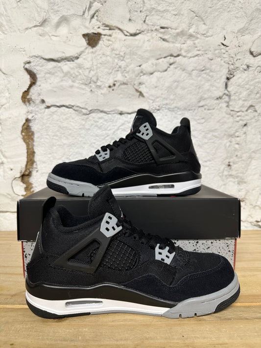 Air Jordan 4 Black Canvas Sz 5.5Y