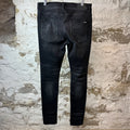 Amiri Knee Rip Plain Faded Black Denim Jeans Sz 32